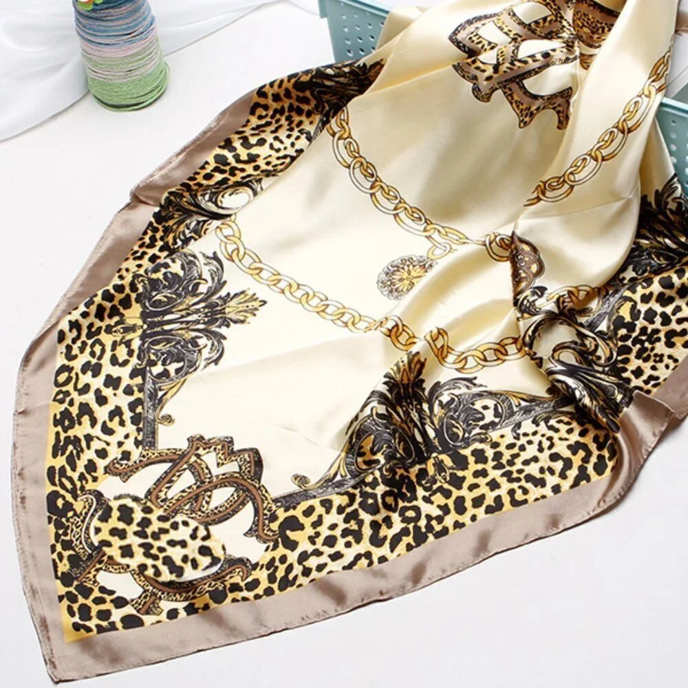 Leopard Satin Scarf